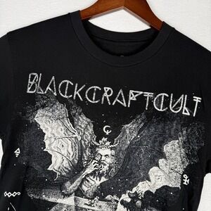 NEW BlackCraft Cult Mens XS Black Graphic T-Shirt Occult Witch Demon Winged